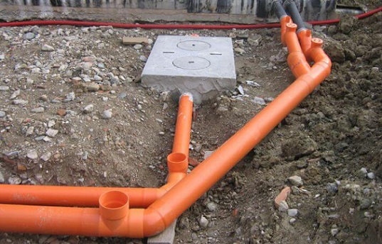 Укладка труб наружной канализации
